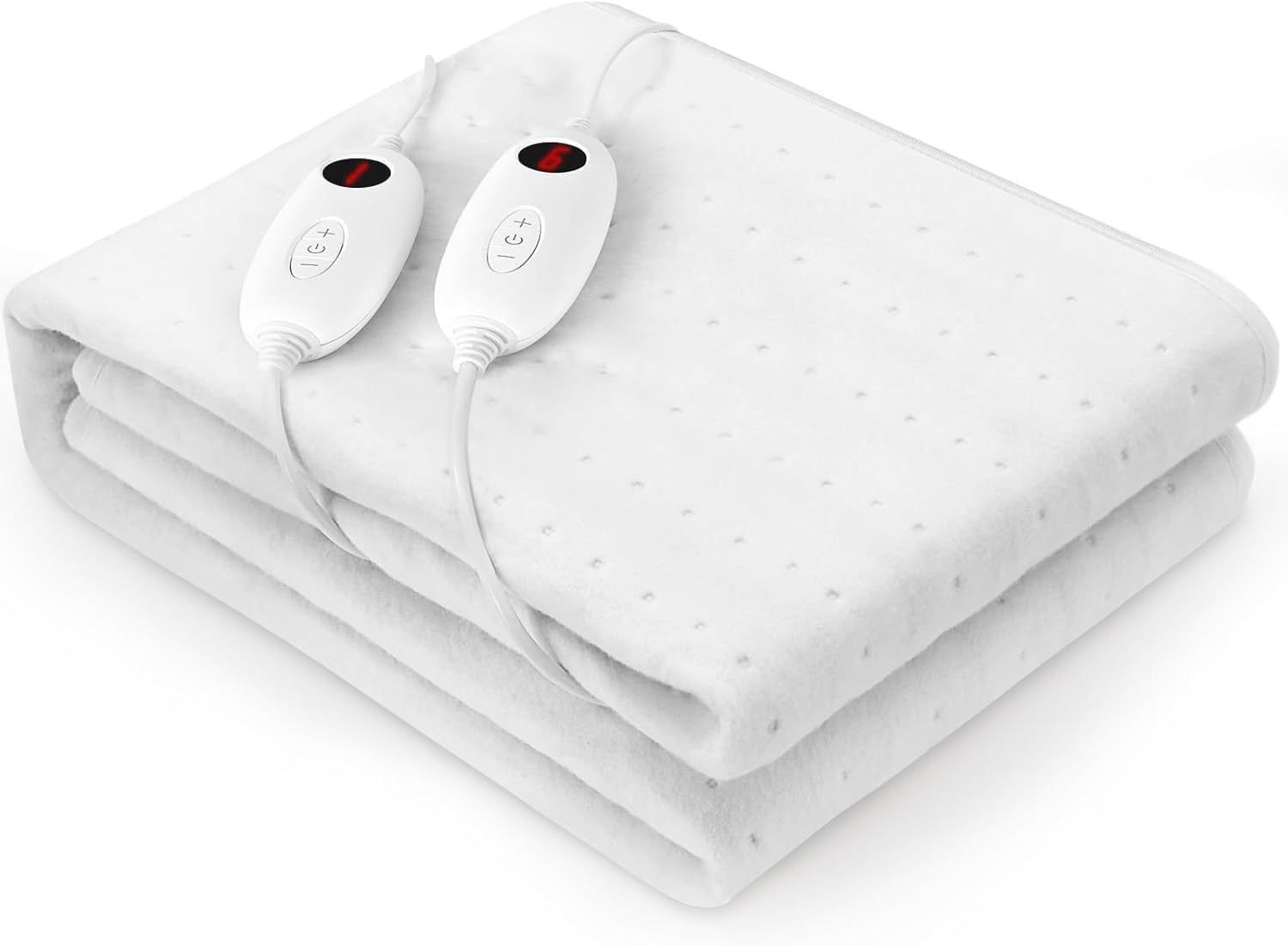 Electric Heated Underblanket  190x140cm Dual Control 6 Heat White