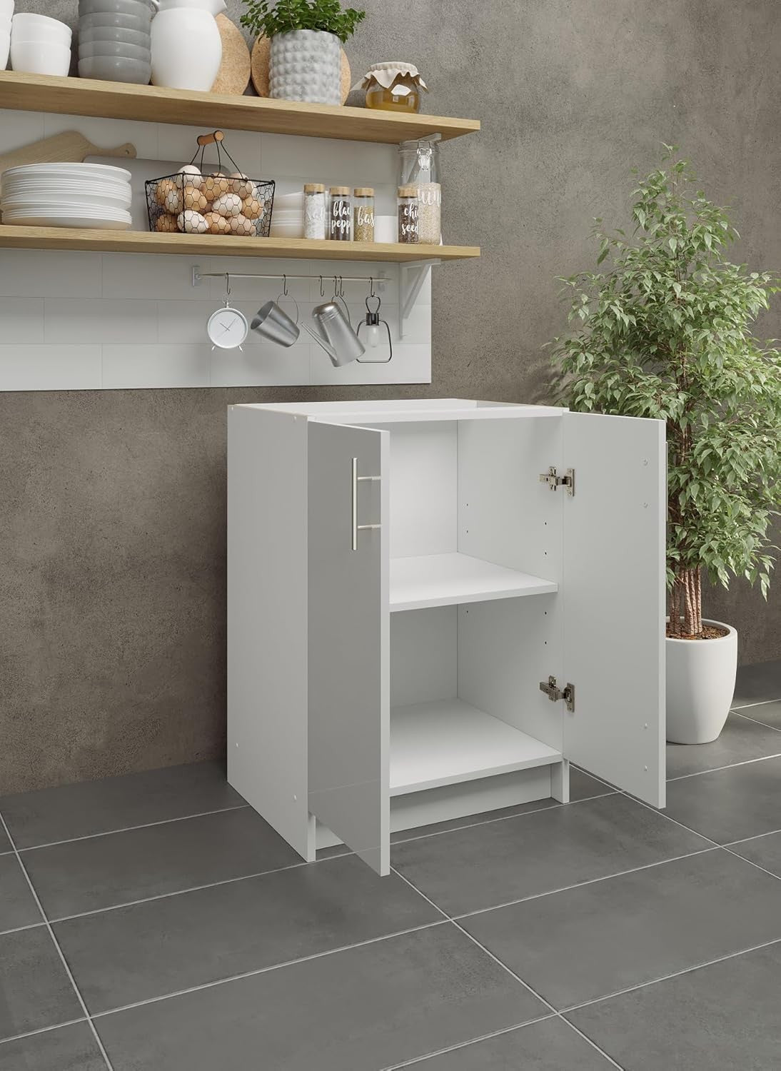 600mm White Gloss Kitchen Base Cabinet Cupboard Storage Unit Modern