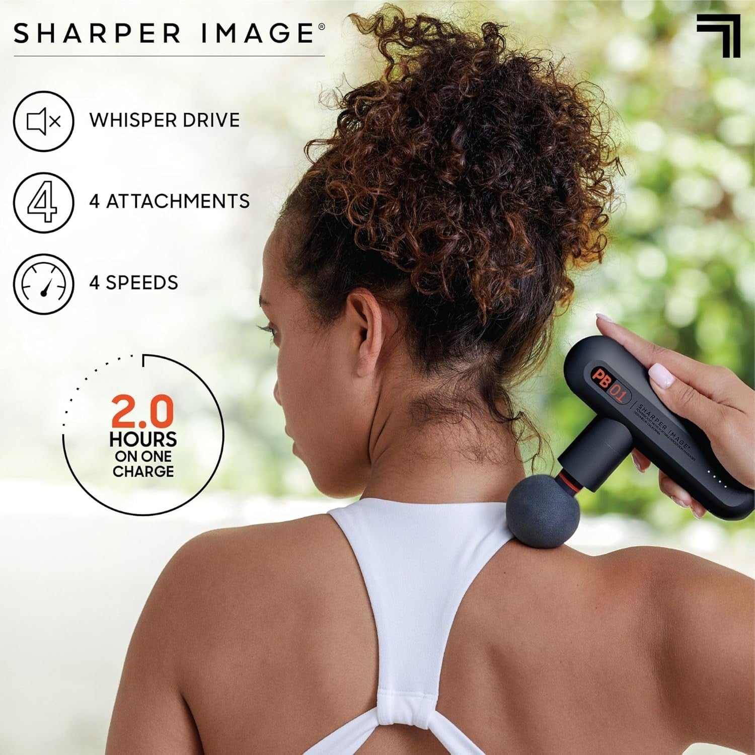 Compact Deep Tissue Massage Gun Portable Muscle Relaxer 4 Heads 4 Speeds