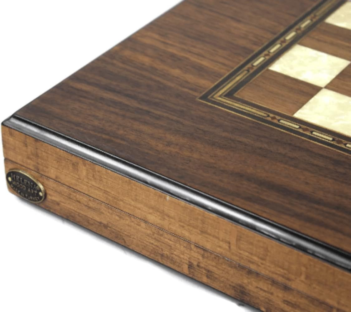 20” Tournament Backgammon Set Solid Wooden Foldable Board Luxury Game