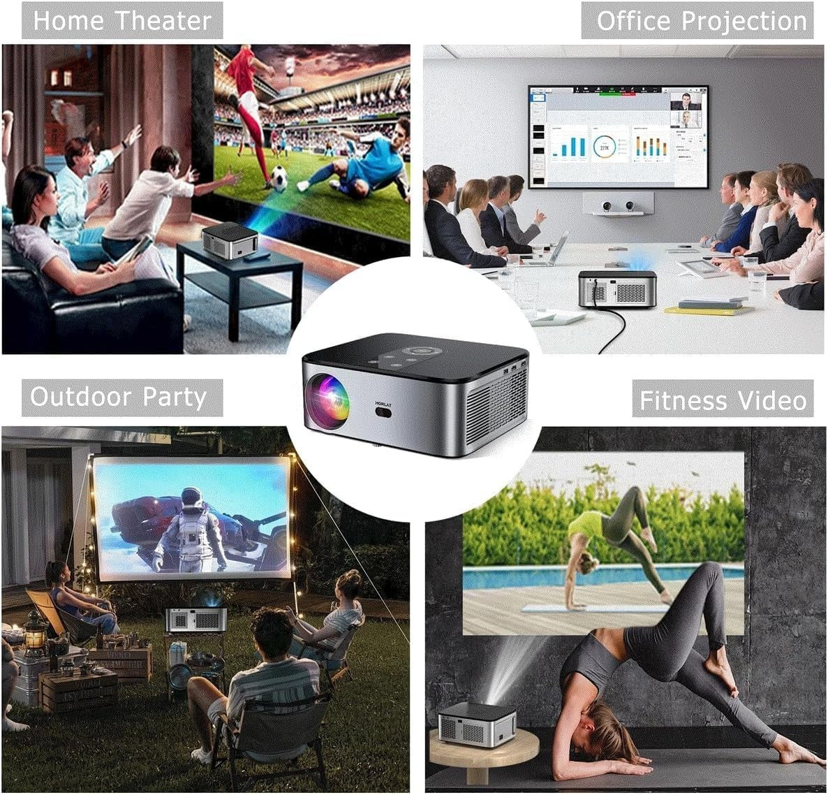 4K Android Projector 800 ANSI 1080P 3D 5G WiFi Portable