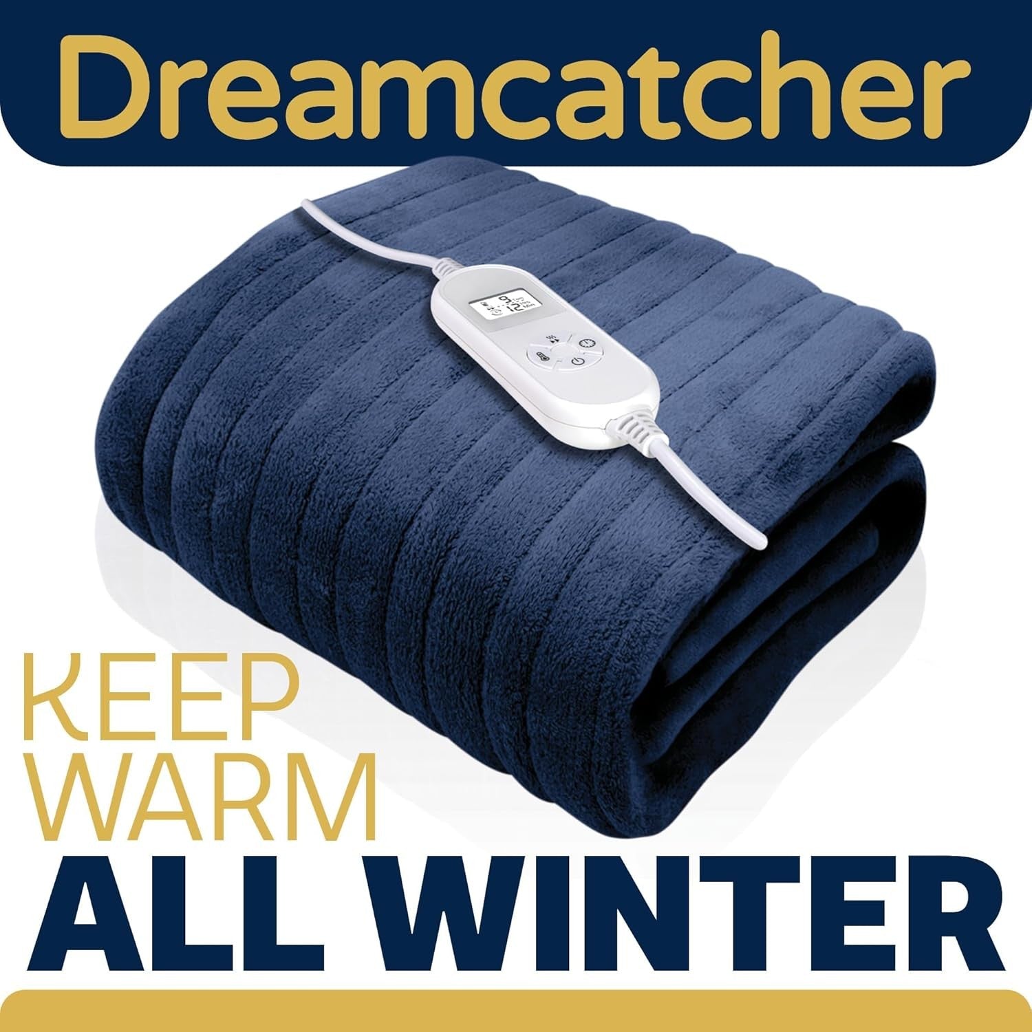 Electric Heated Throw Blanket 160x120cm Fleece 9 Heat Timer Washable
