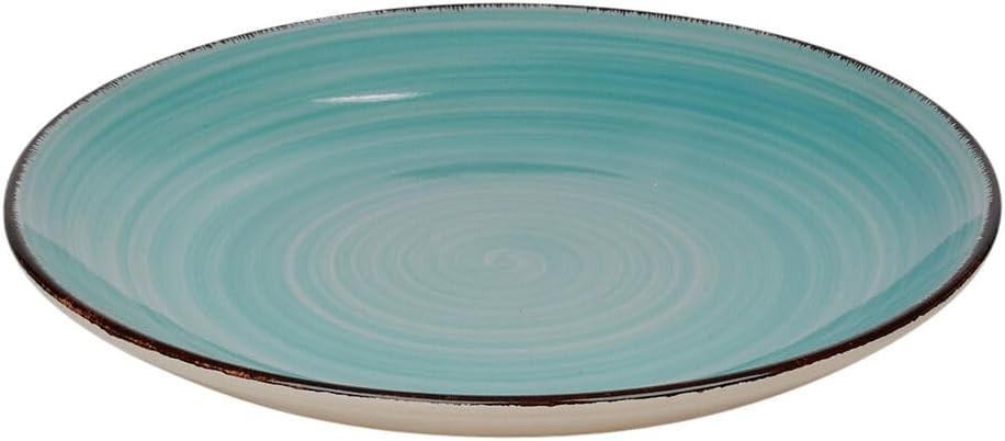 24 Piece Stoneware Dinnerware Set Plates Bowls Assorted Colours Dishwasher Safe