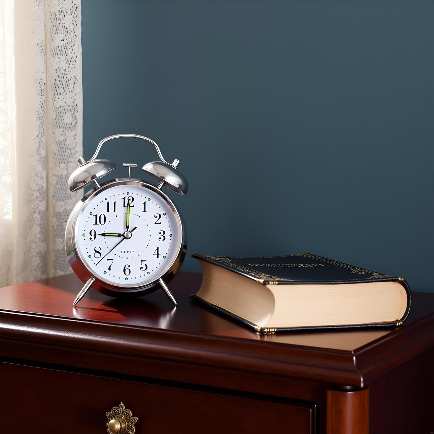 Classic Double Bell Alarm Clock Loud Wind Up Metal Heavy Sleepers 4 Inch