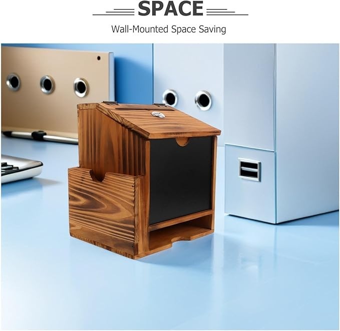 Locking Wall Mounted Wooden Suggestion Box – Secure Mail Ballot Donation Drop