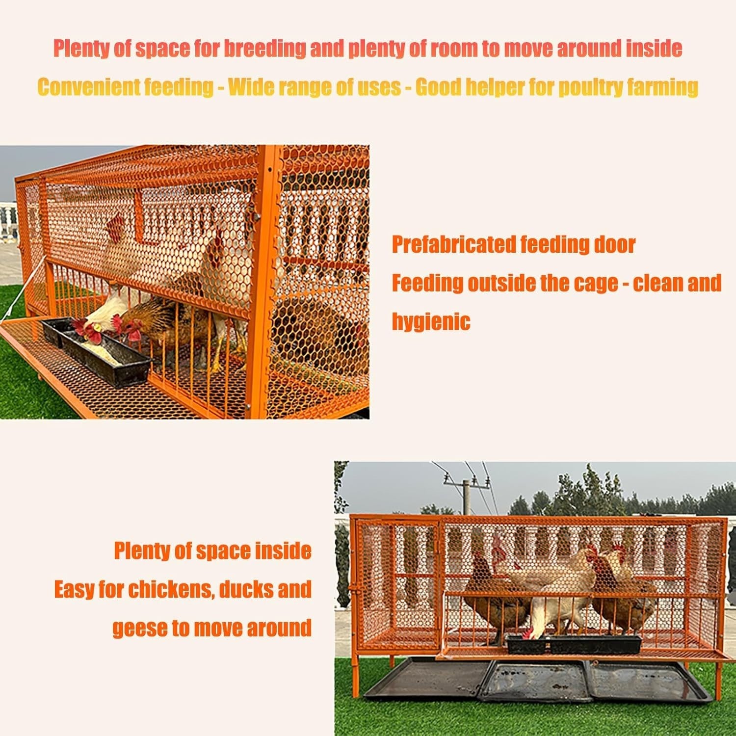 100cm Galvanised Steel Chicken Coop Poultry Cage Run