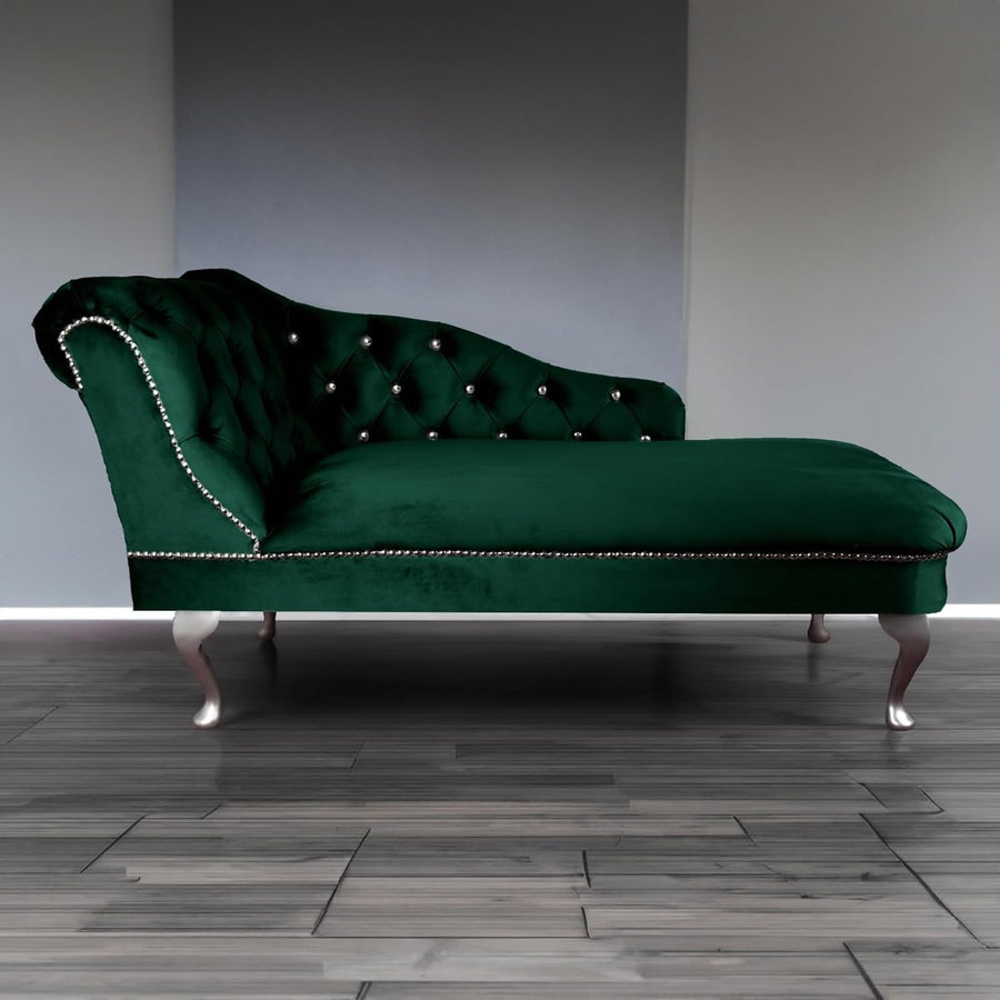Tufted Jasper Velvet Chaise Lounge Sofa Left Hand – Handmade, Compact & Elegant
