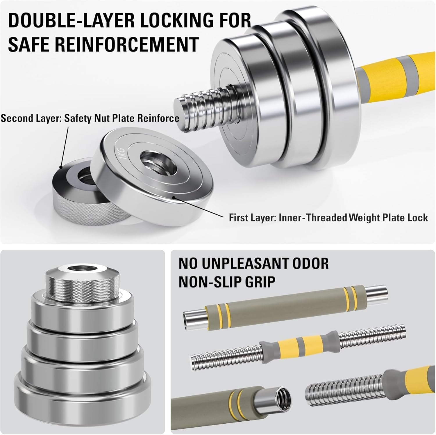 30kg Adjustable Steel Dumbbells Barbell Set Compact Case Home Gym Weights