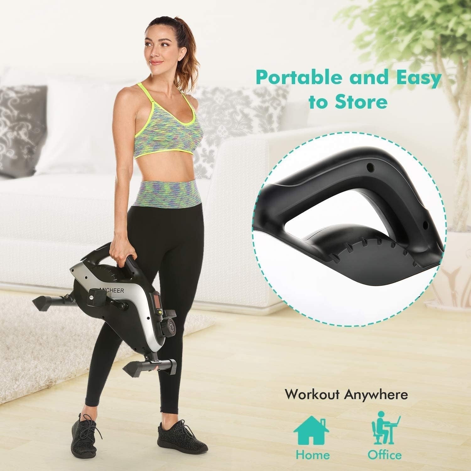 Magnetic Mini Pedal Exerciser 8 Resistance Levels LCD Arm Leg