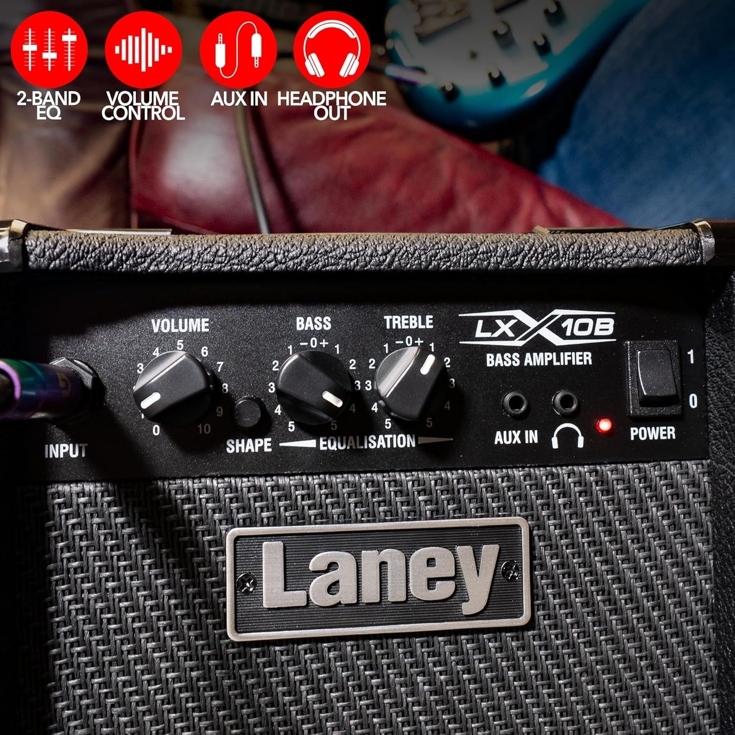 LX10B 10W Bass Guitar Amp Portable Combo with Headphone & AUX
