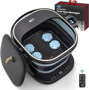 Collapsible Foot Spa Massager with Heat, 16 Balls & Remote Control