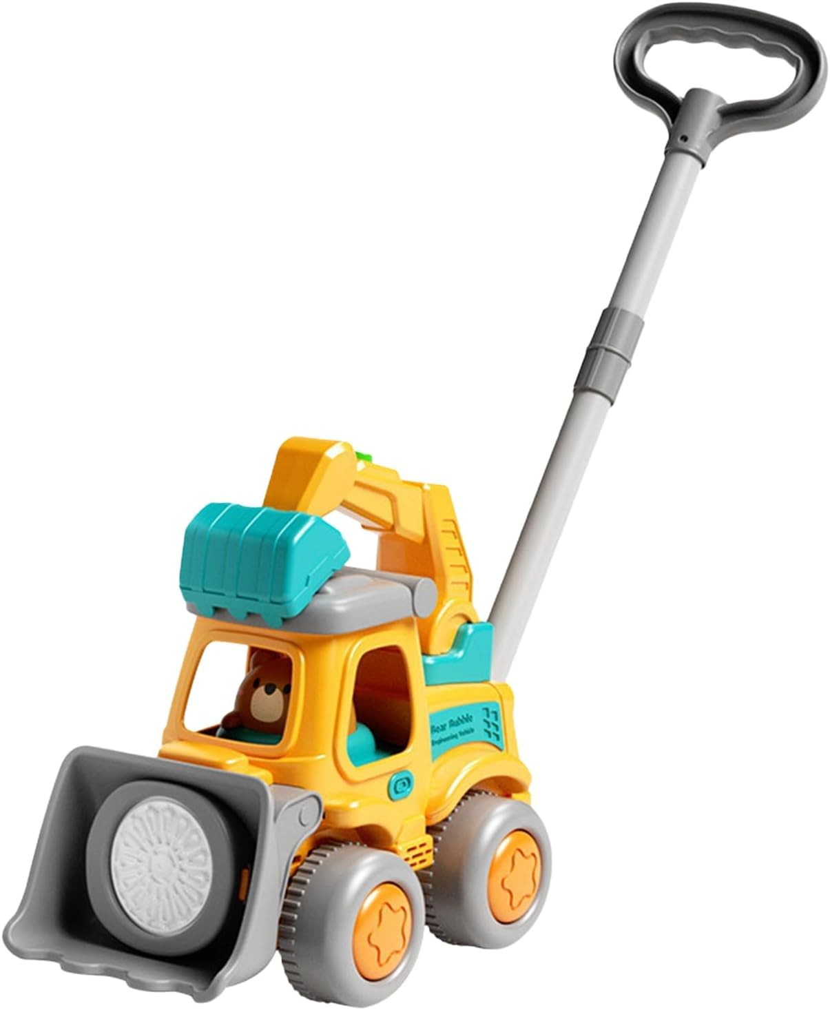 Bulldozer Bubble Blower Push Walker Toy with LED Lights