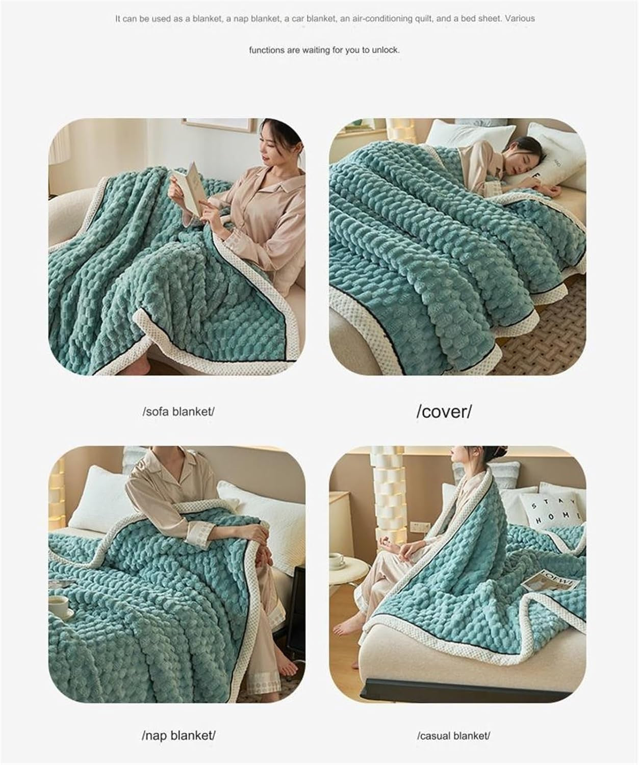 Purple Weighted Blanket 120x200 cm Soft Fleece for Sofa & Bed