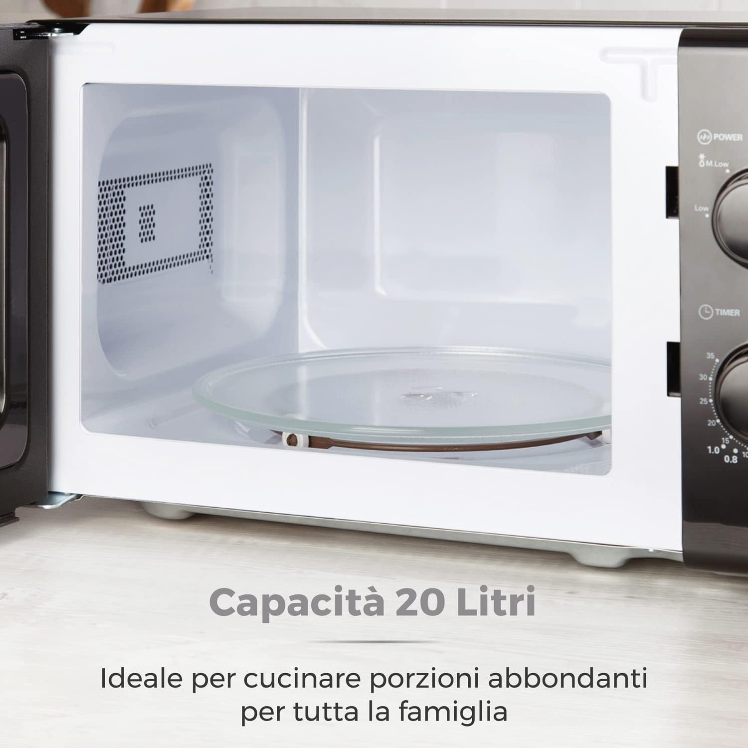 20L 700W Manual Microwave 5 Power Levels Defrost Timer