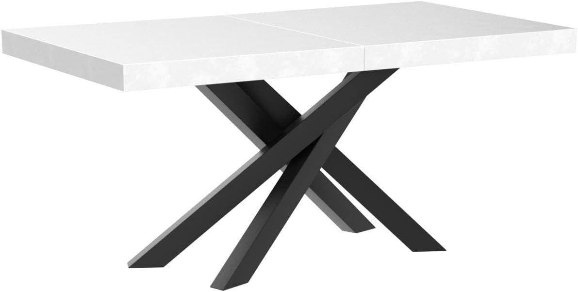 Extendable Walnut Dining Table 160–240cm w/Concerte Cross Black Legs Modern