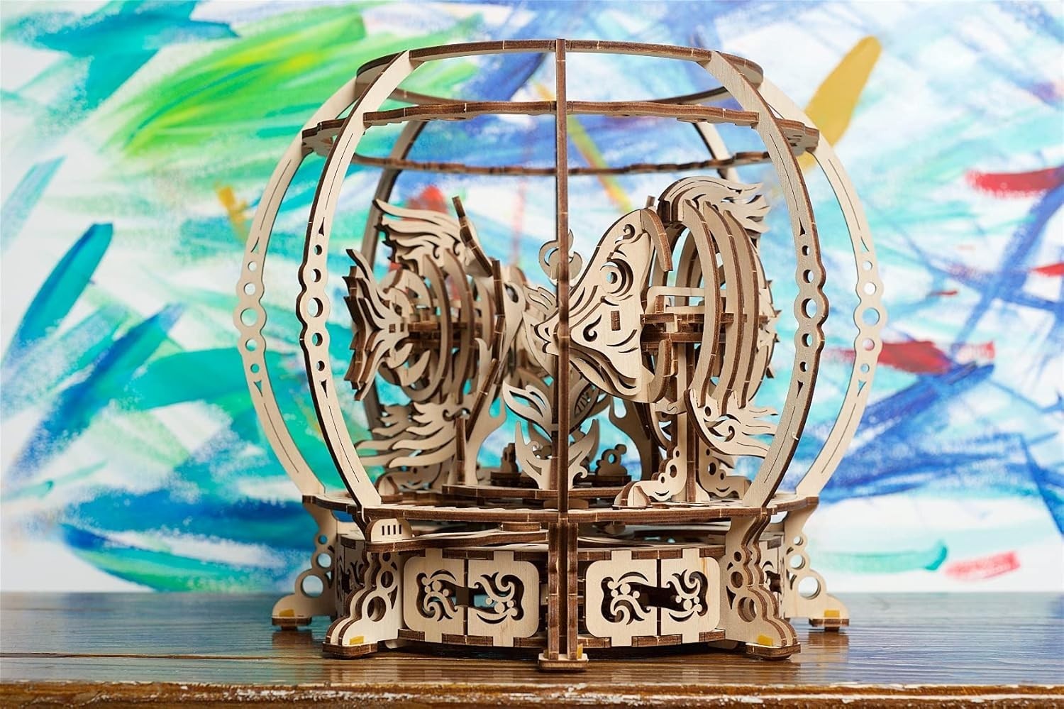 3D Wooden Aquarium Puzzle Mechanical Fish Tank Model Kit 325PCS Adult