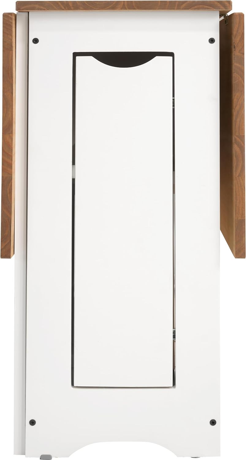 White Folding Dining Set for Small Spaces | Distressed Waxed Pine Table +4