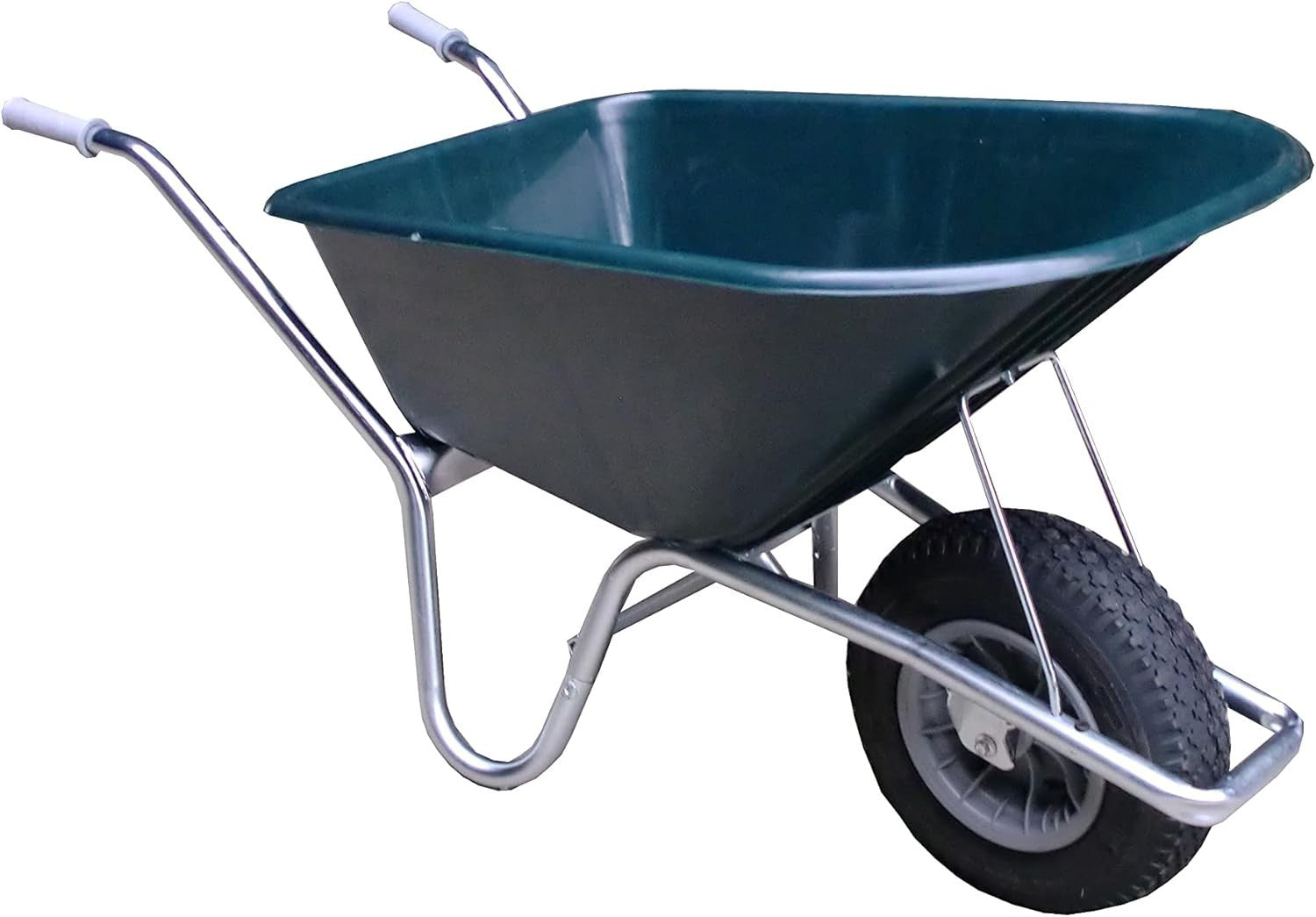 120L 1-Wheel Wheelbarrow Black – Puncture Proof Tyre Heavy Duty w/ Steel Frame