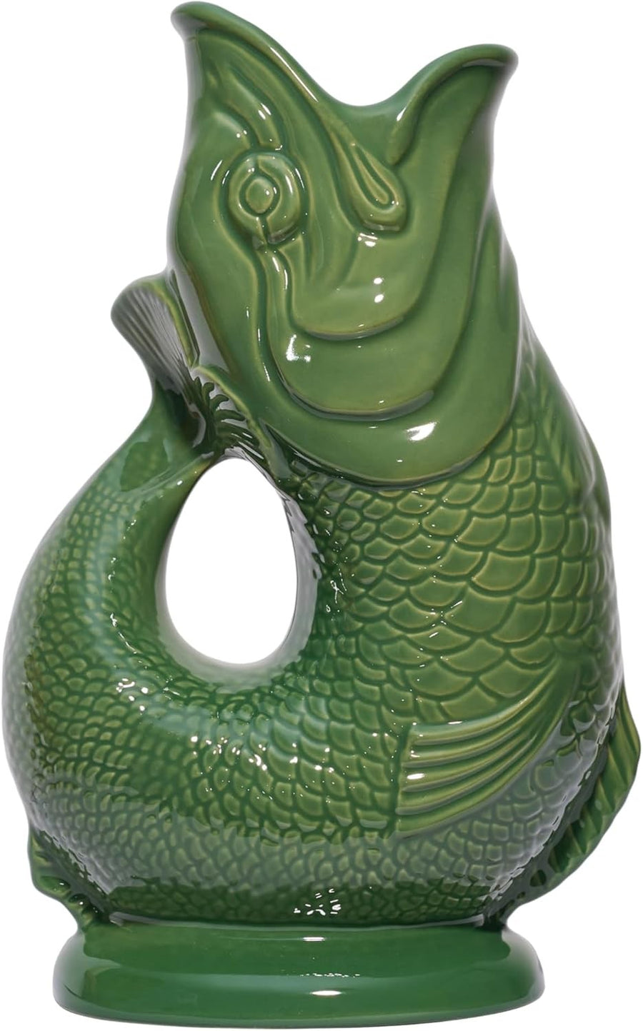 1.4L Green Fish Pitcher Jug – Ceramic Gluggle Water & Cocktail Decanter XL