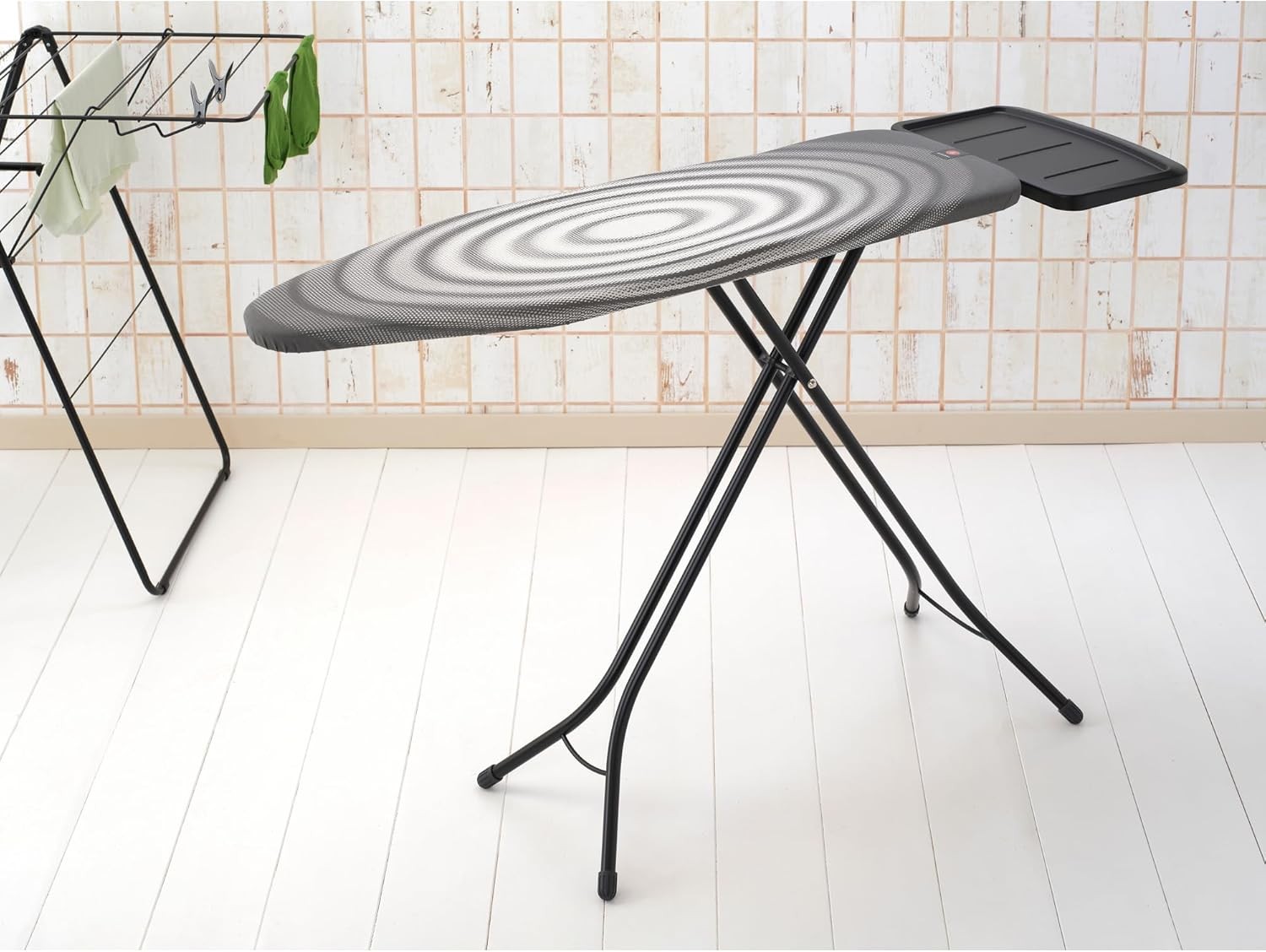 Extra Large Ironing Board with Steam Iron Holder Adjustable Height Oval