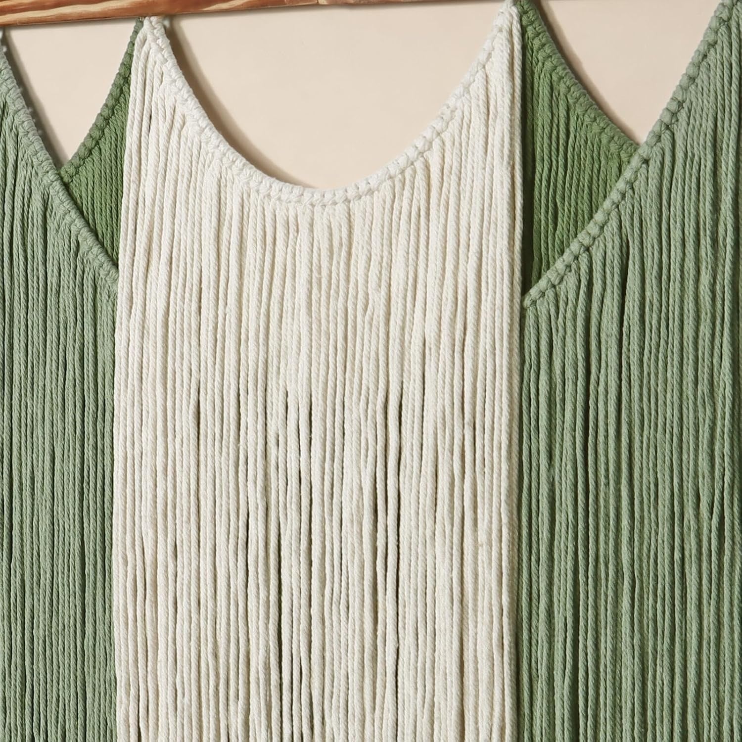Boho Macrame Wall Hanging Woven Tapestry Ombre Green Decor