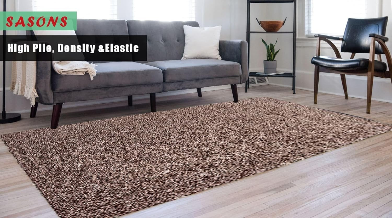Extra Large Shaggy Rug 160x230cm 5cm Thick Soft High Pile Mocha Carpet
