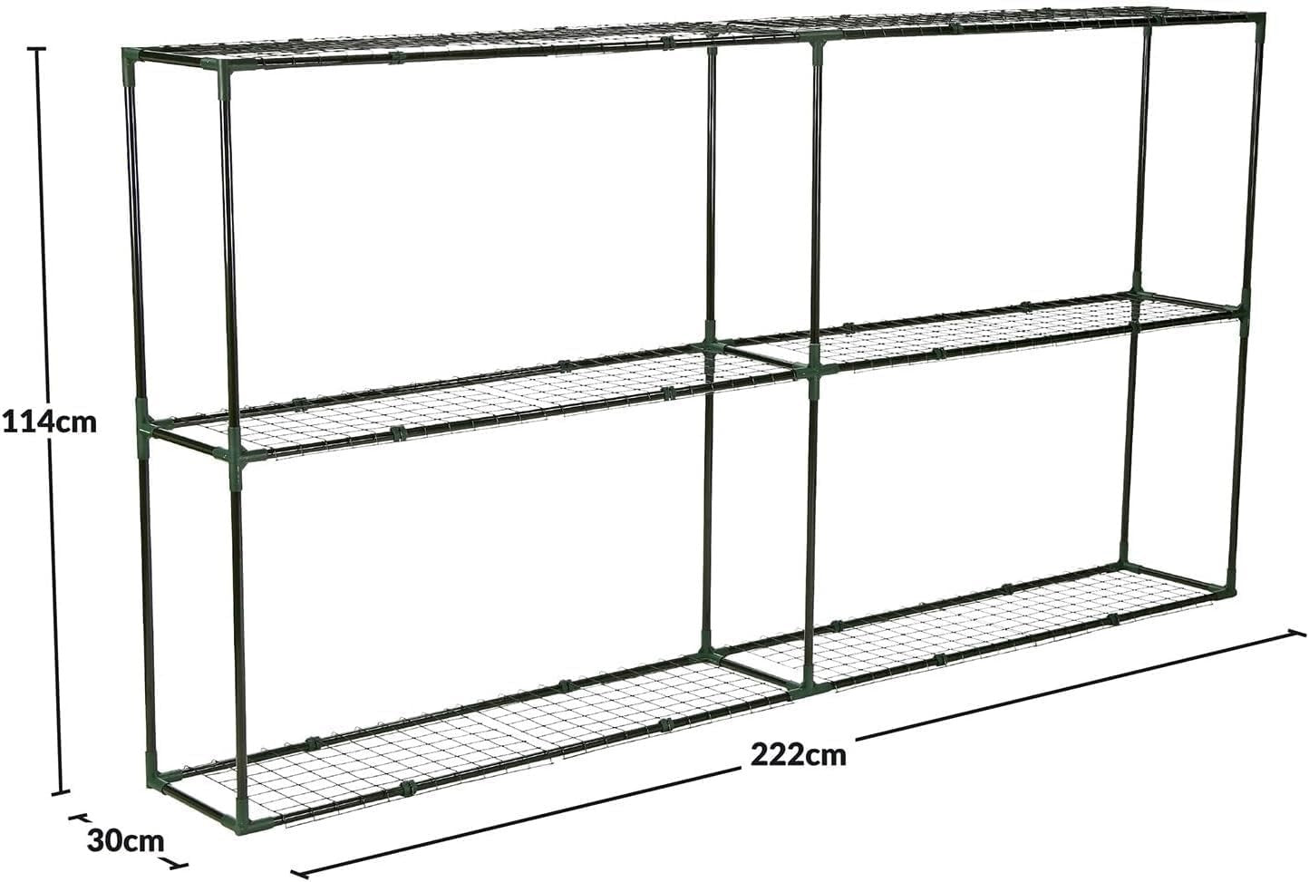 6-Tier Greenhouse Metal Shelving Rack for Plants Pots & Trays 222×30×114cm