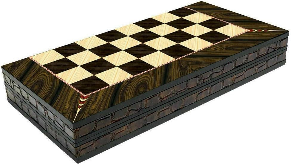 20” Large Wooden Backgammon Set Foldable Heavy Board Classic Family Game