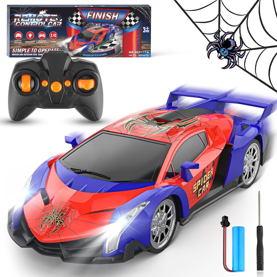 Spider Remote Control Car 1:18 2.4GHz Rechargeable Racing RC Toy Kids 3+