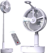 Collapsible Rechargeable Fan – 4-Speed Folding Desk Fan w/ Remote & Night Light