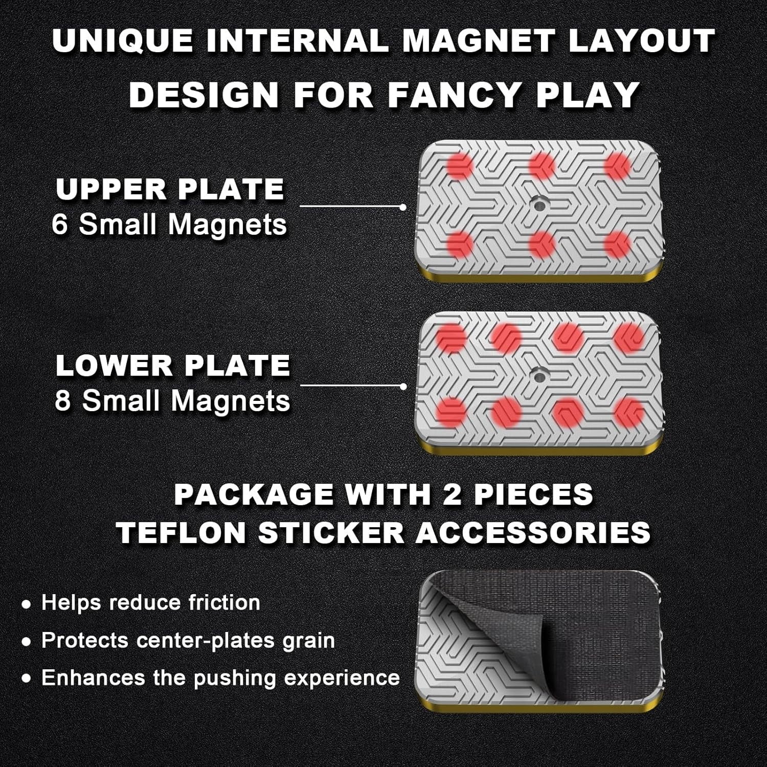 Gold Magnetic Fidget Slider Zinc Alloy Executive Stress Toy