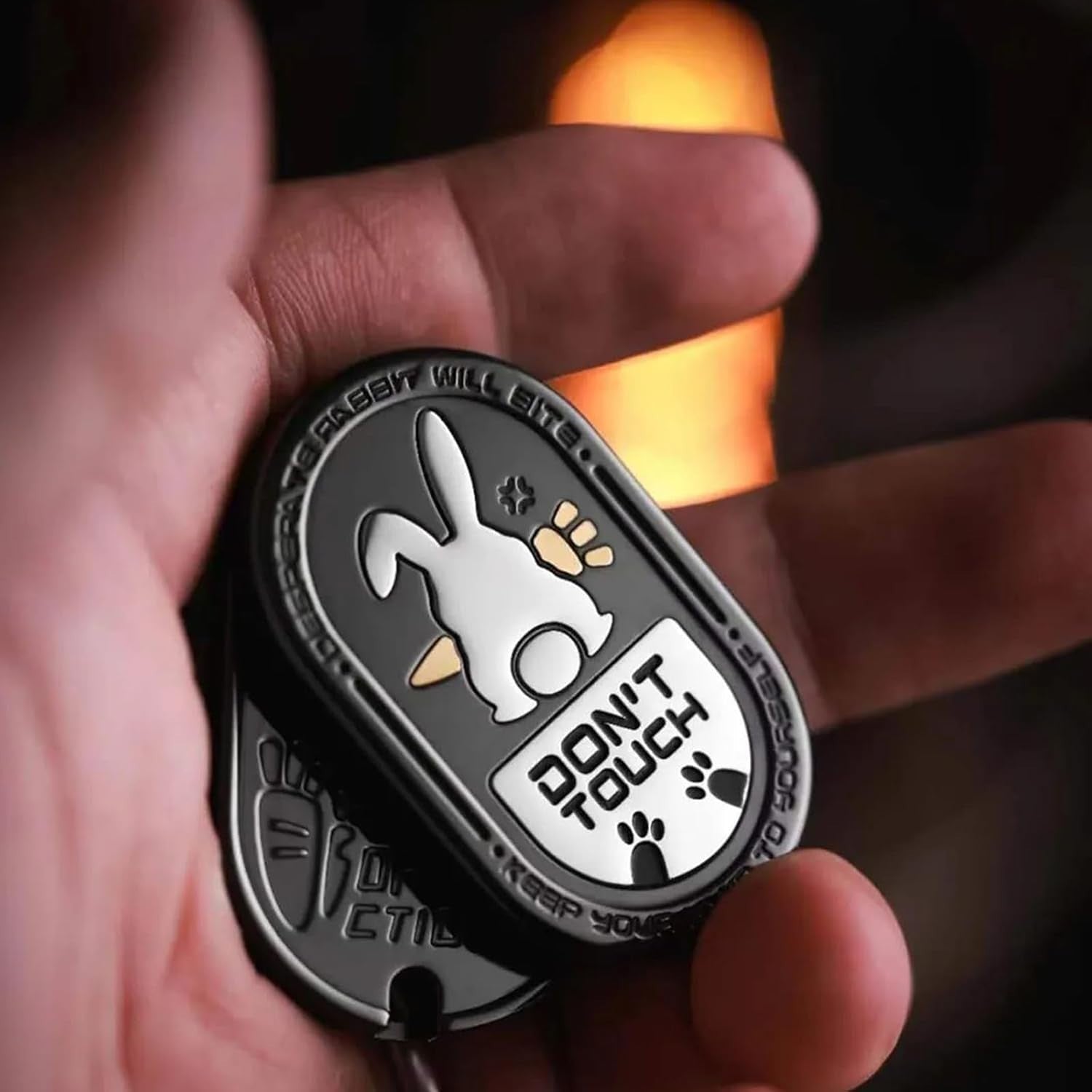 Black Metal Rabbit Fidget Slider EDC Stress Relief Clicker