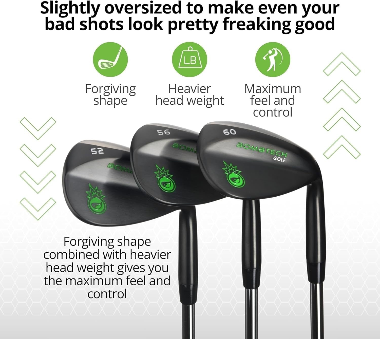 Golf Wedge Set 52 56 60 Degree Max Spin Forgiving Black Steel Right Hand