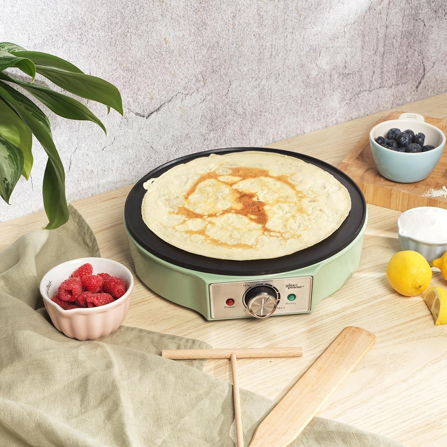 30cm Electric Crepe Maker, Non Stick Hotplate, Adjustable Temp, Spreader Include