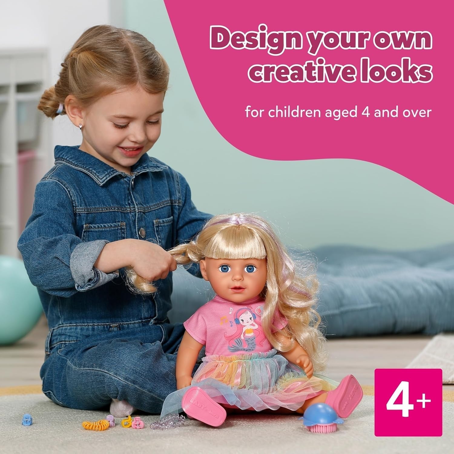 43cm Big Sister Fashion Doll Blonde Hair Styling Accessories Poseable