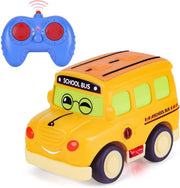 Cartoon RC School Bus 2.4GHz Remote Control Toy for Toddlers Boys Girls 1–3