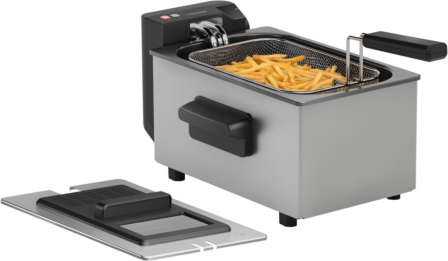 3L Stainless Steel Deep Fat Fryer 2000W Cool Zone Viewing Window