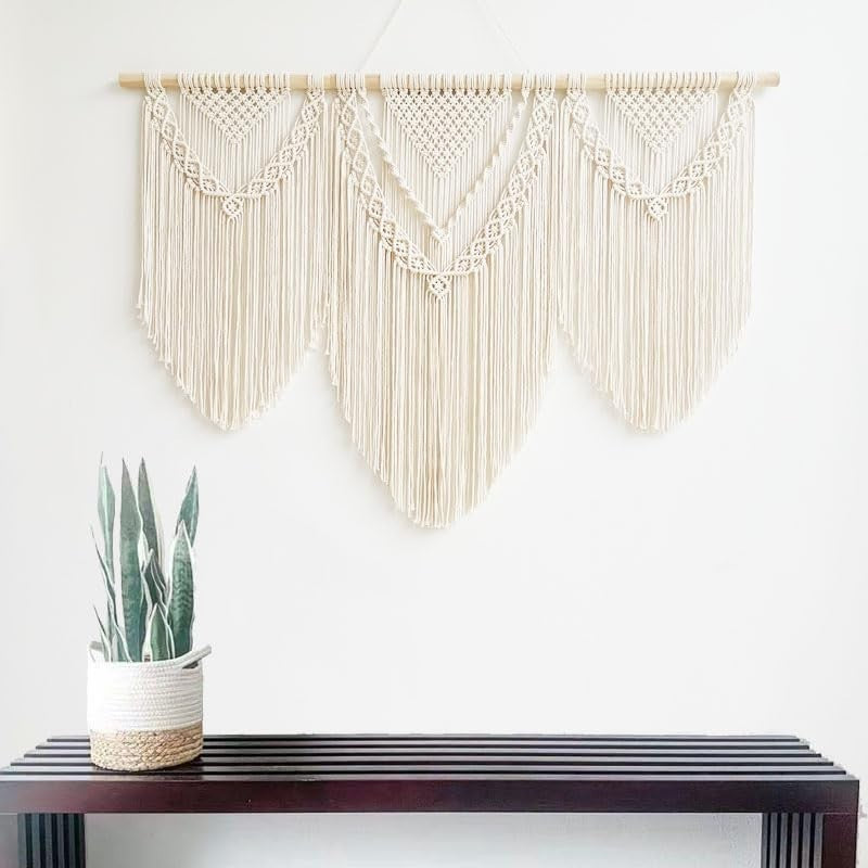 Large Boho Macrame Wall Tapestry 110x82cm Bedroom Decor