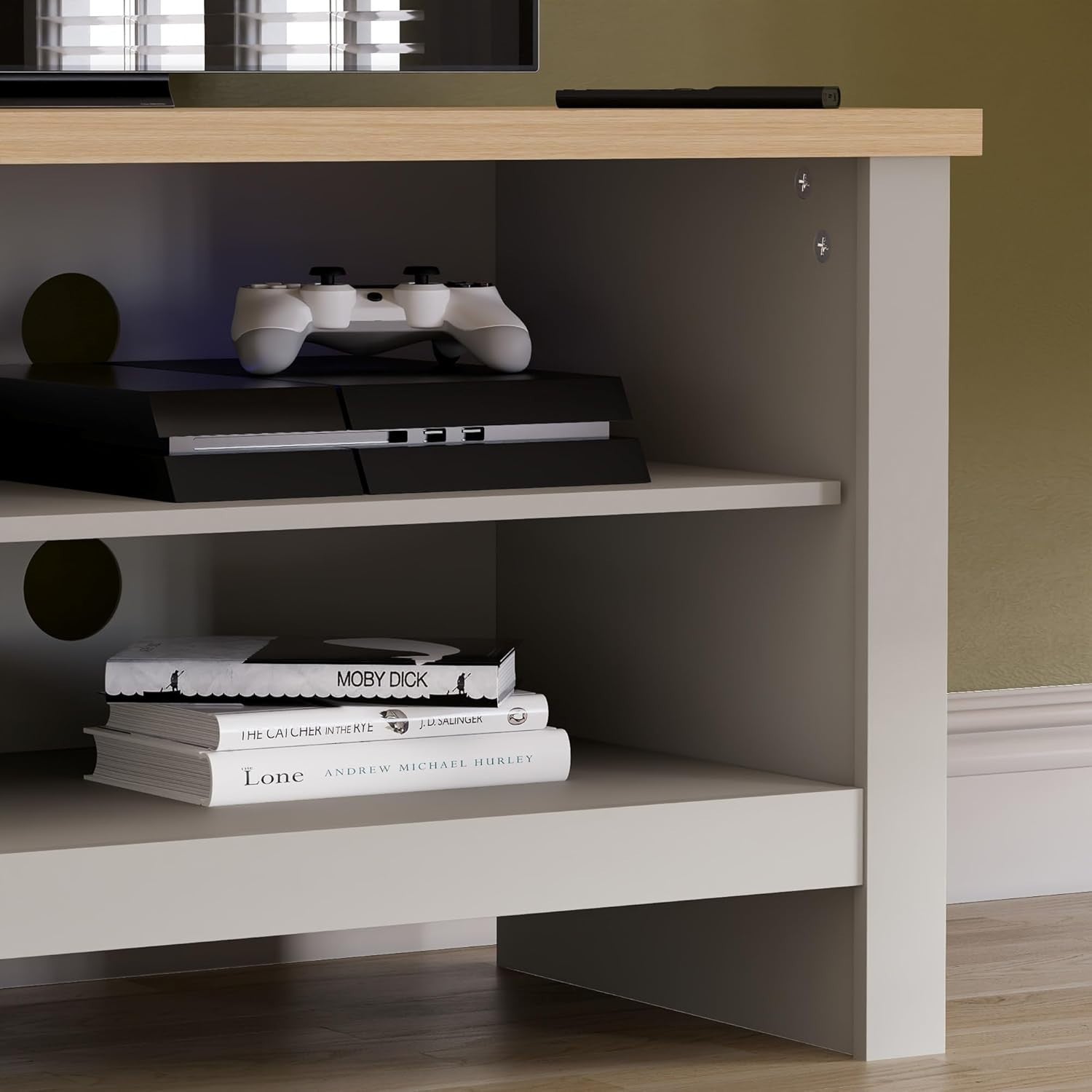 Modern Grey TV Cabinet Stand 1 Door Storage Unit Oak Veneer Entertainment