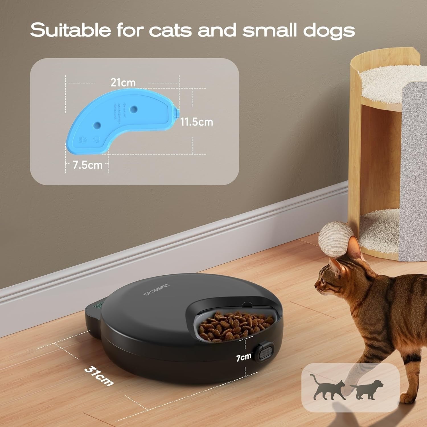 Automatic Wet Food Pet Feeder Timer Ice Pack Cordless 4 Meal Feeder