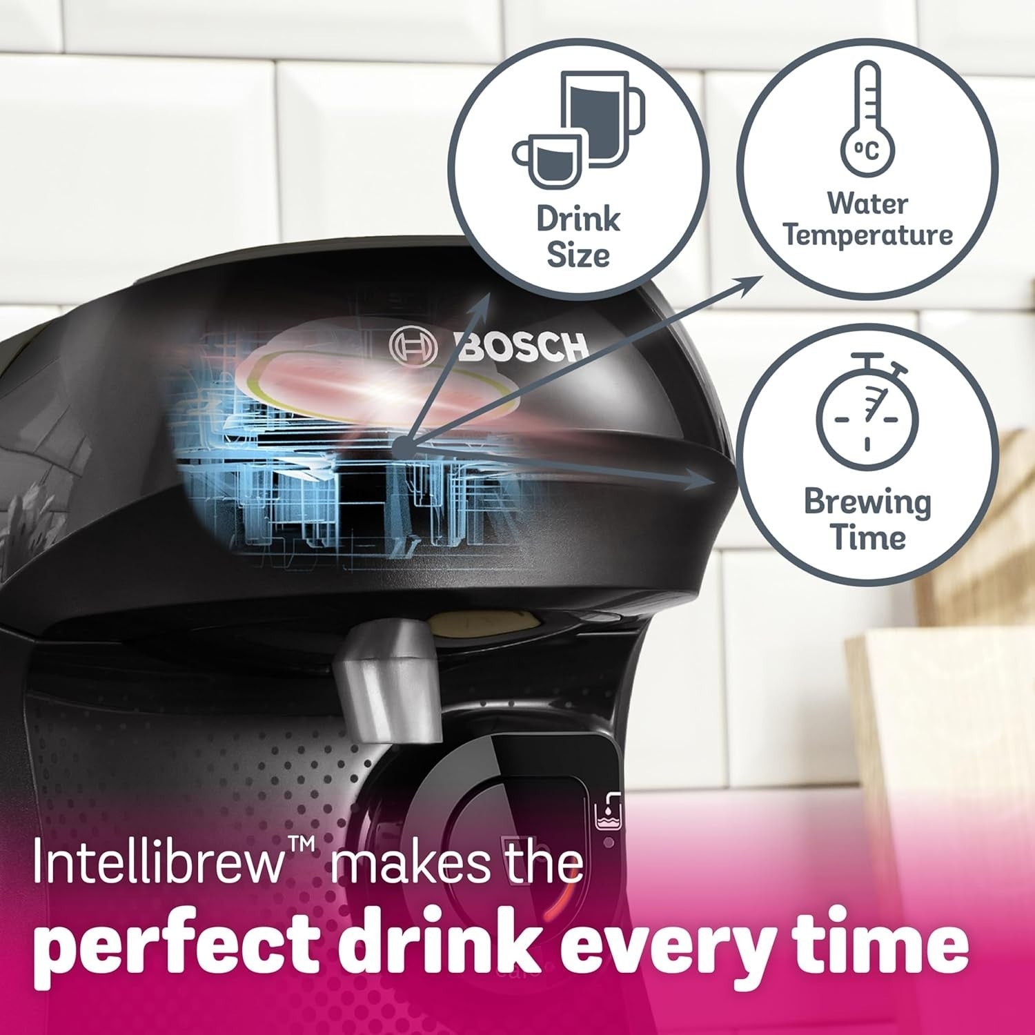 Pod Coffee Machine Starter Bundle 70 Drinks | One-Touch Brew | Adjustable Size