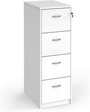 White Executive Filing Cabinet 4 Drawer Lockable Foolscap Storage