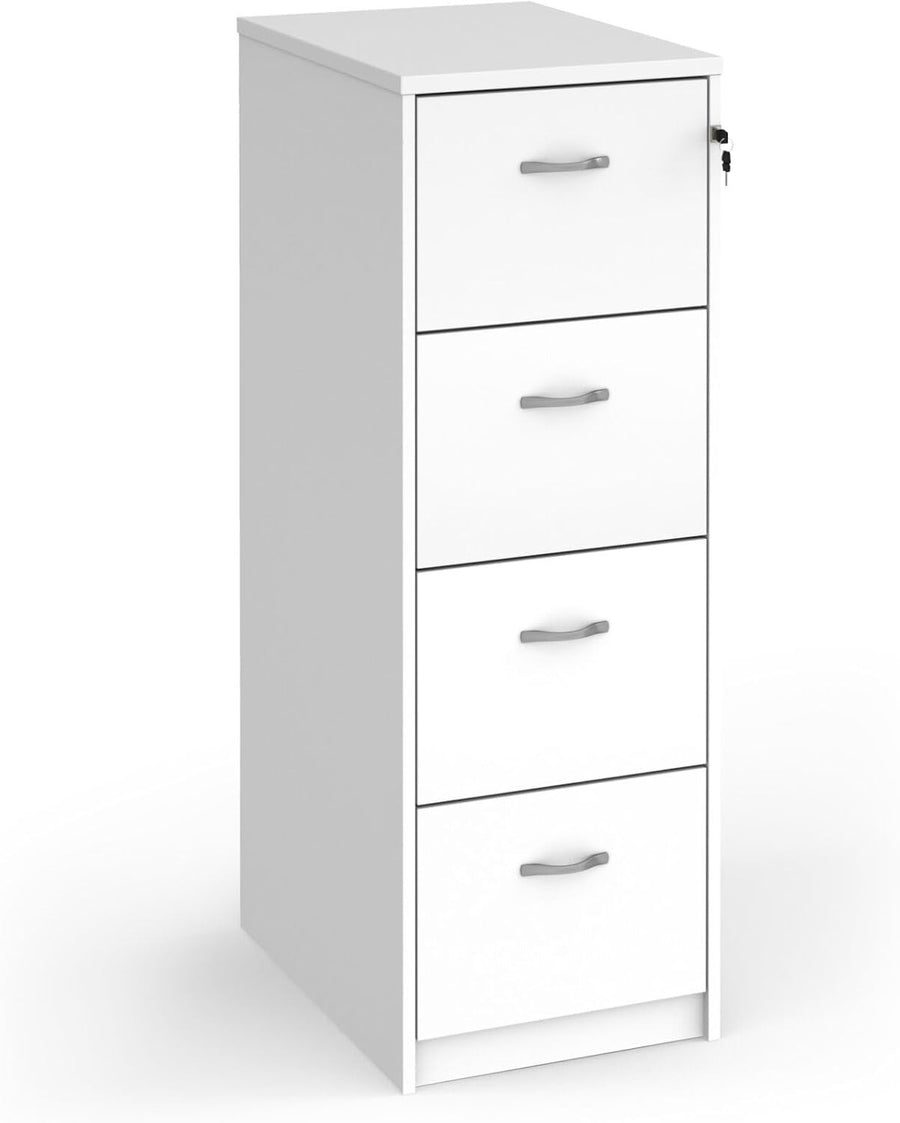 White Executive Filing Cabinet 4 Drawer Lockable Foolscap Storage
