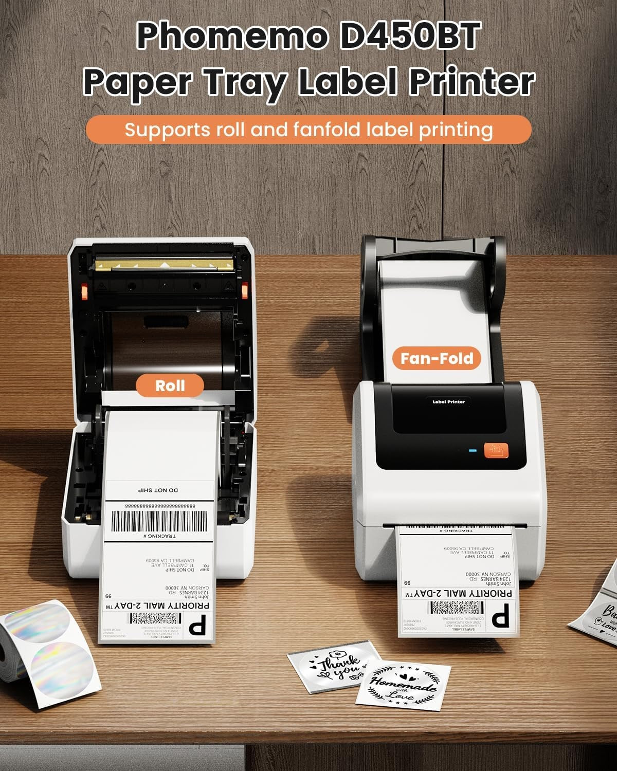 Bluetooth Thermal Shipping Label Printer 4x6 USB Postage Labels