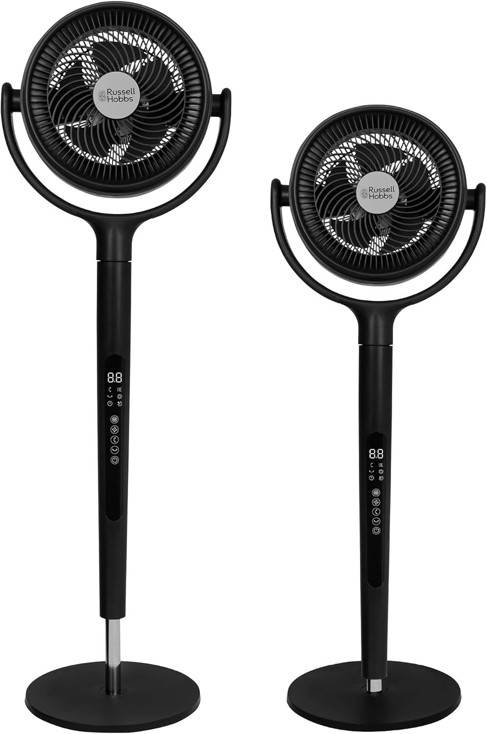 Charcoal Grey Pedestal Circulator Fan 12-Speed 130° Oscillation Remote Timer