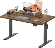 Electric Height Adjustable Standing Desk 120x60cm Rustic Brown Home Office Table