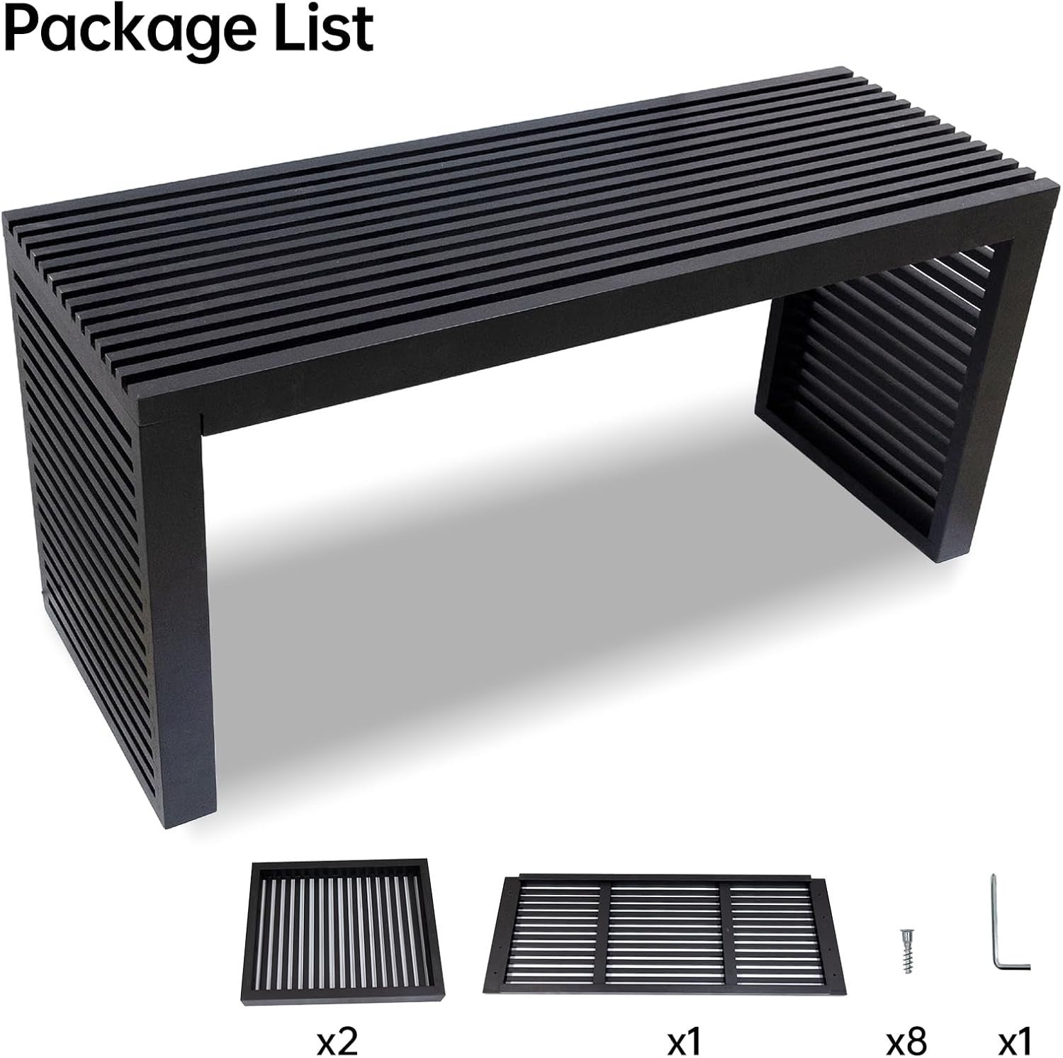 Modern Bamboo Dining Bench 35" Black Indoor Entryway & Kitchen Seat