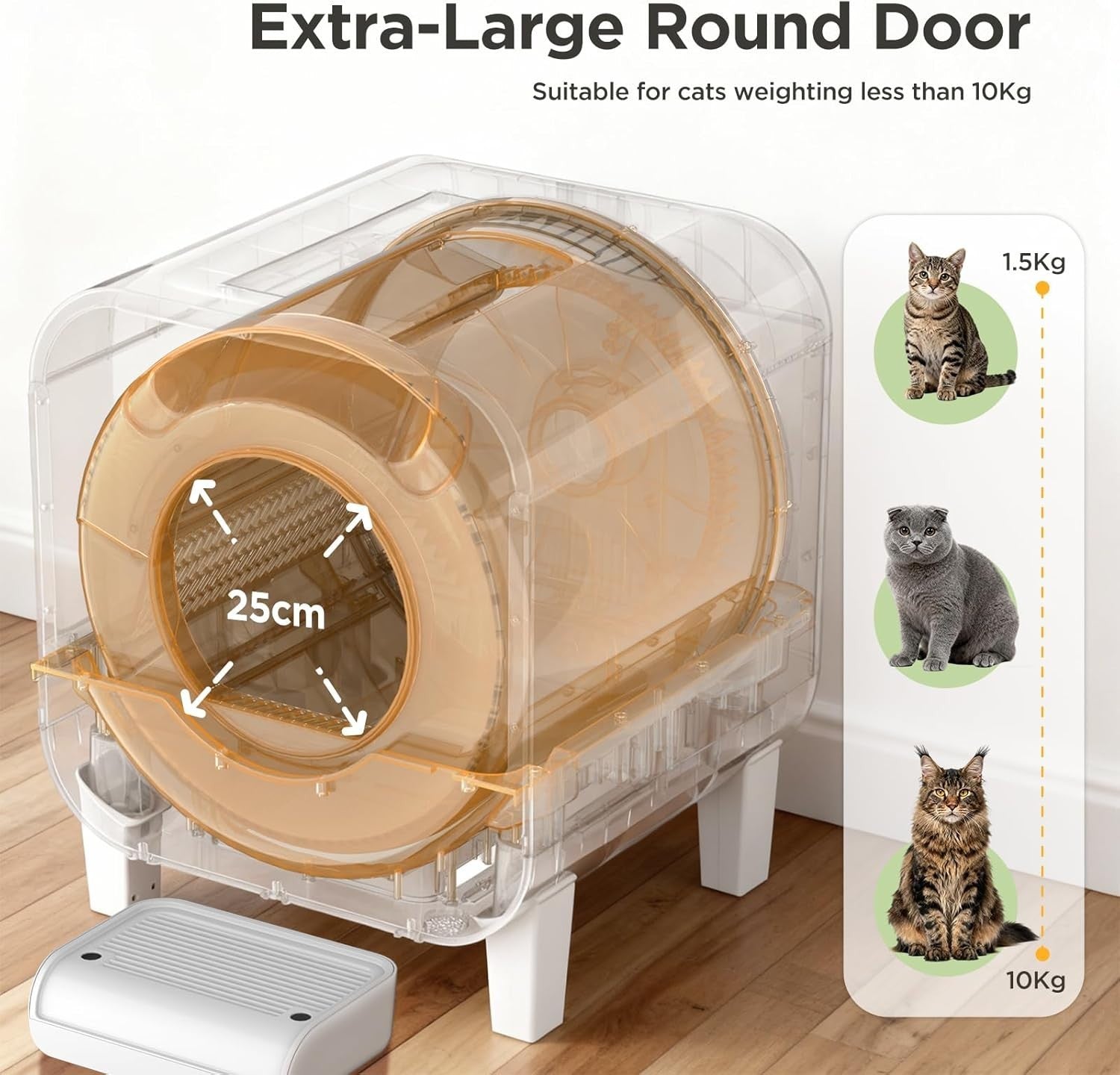 XXL Self Cleaning Cat Litter Box 90L App Control Odour Control Tray
