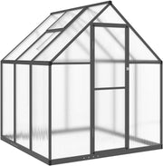 Walk-In Aluminium Greenhouse 169x169x195cm Anthracite UV Polycarbonate Panels