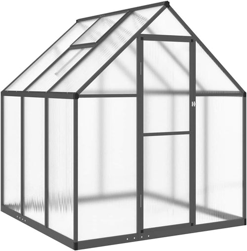 Walk-In Aluminium Greenhouse 169x169x195cm Anthracite UV Polycarbonate Panels